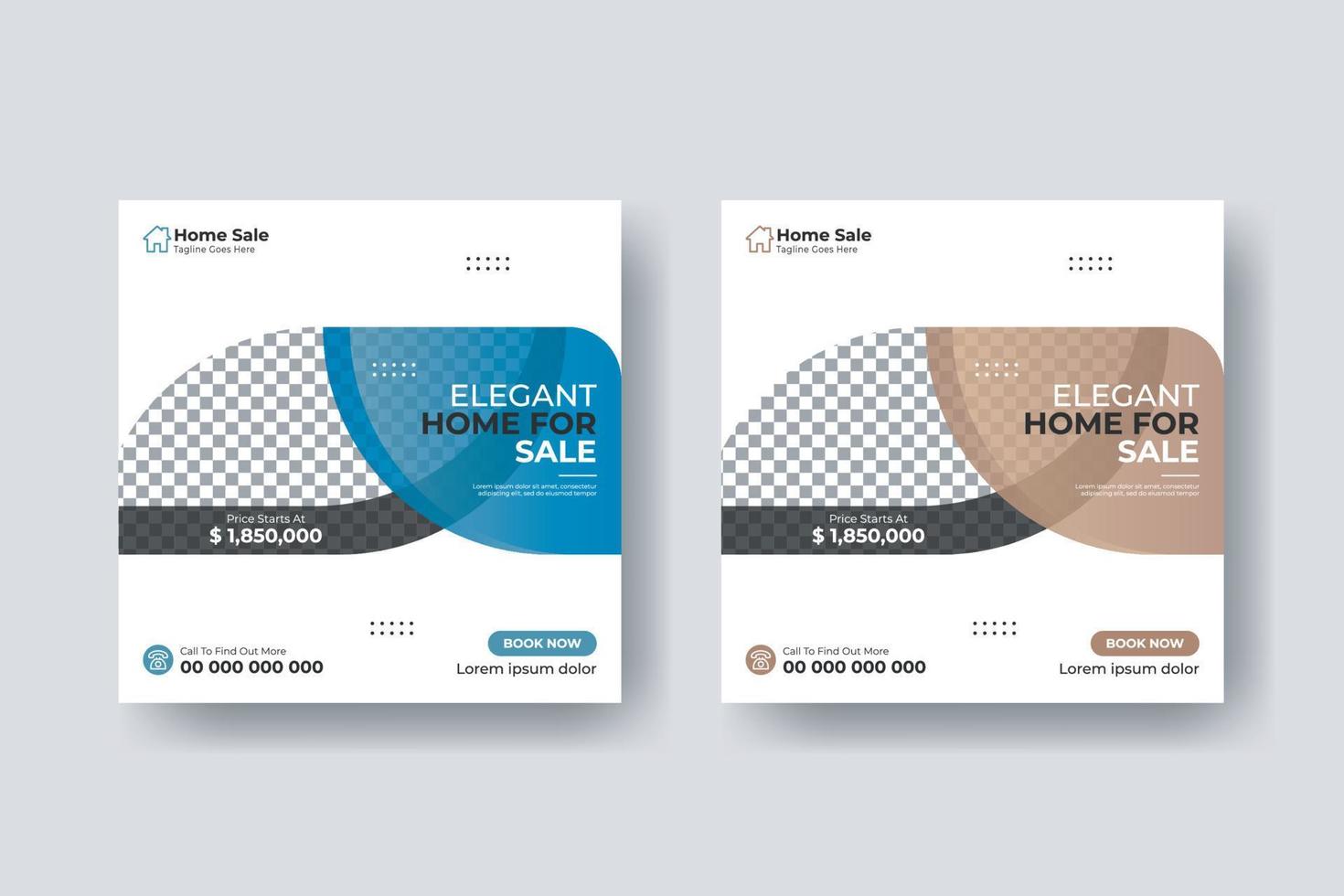Real estate social media post square flyer template design vector
