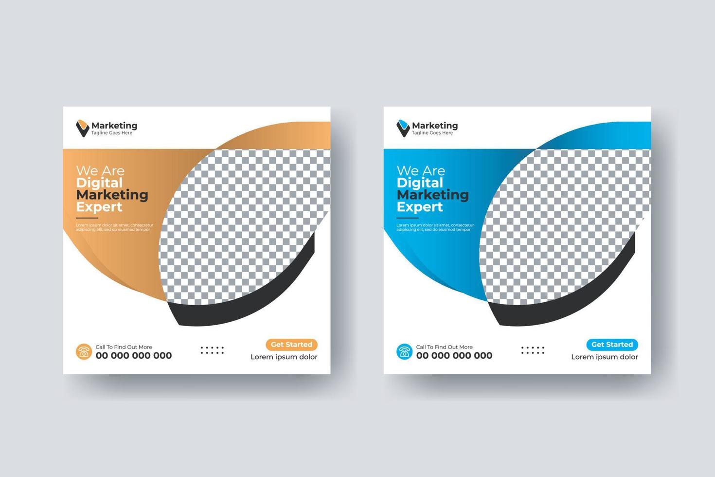 Social media post square flyer digital marketing template design vector