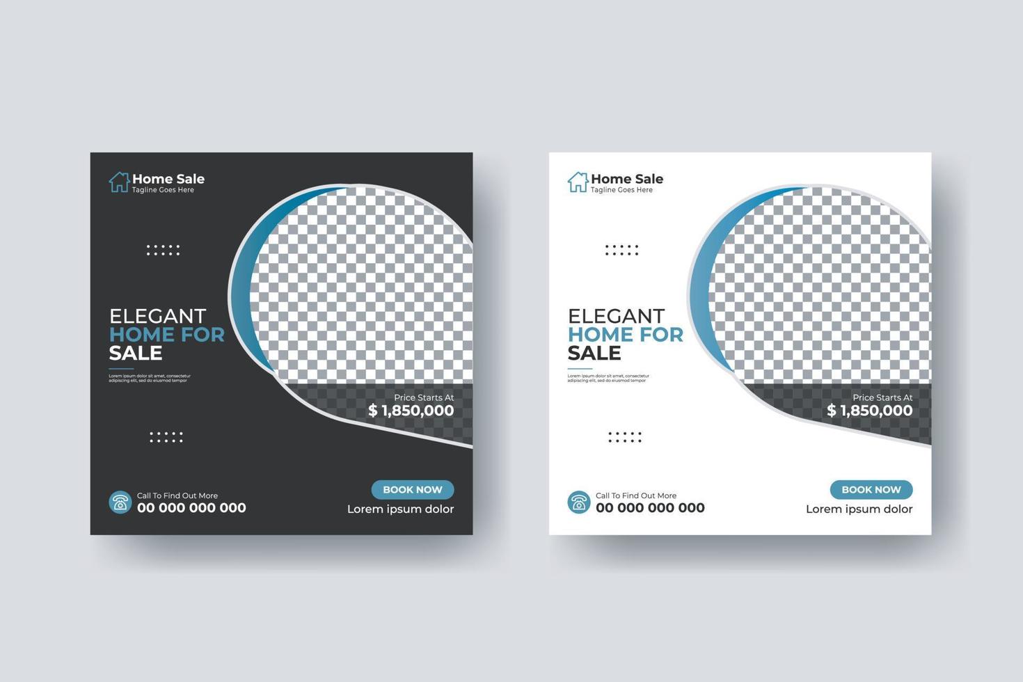 Real estate social media post square flyer template design vector