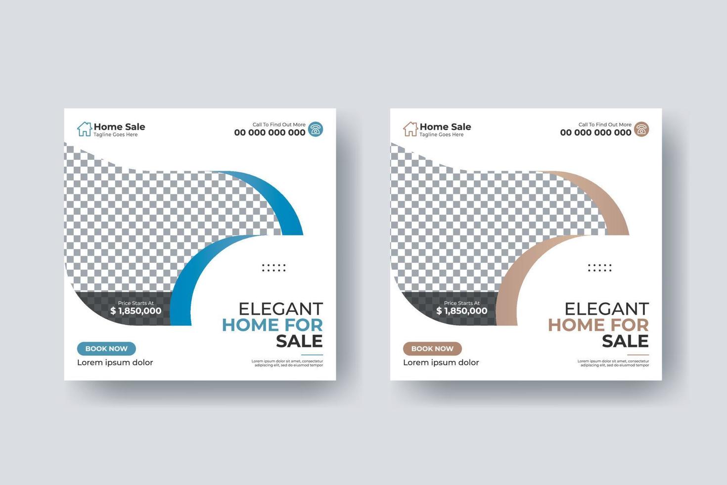Real estate social media post square flyer template design vector