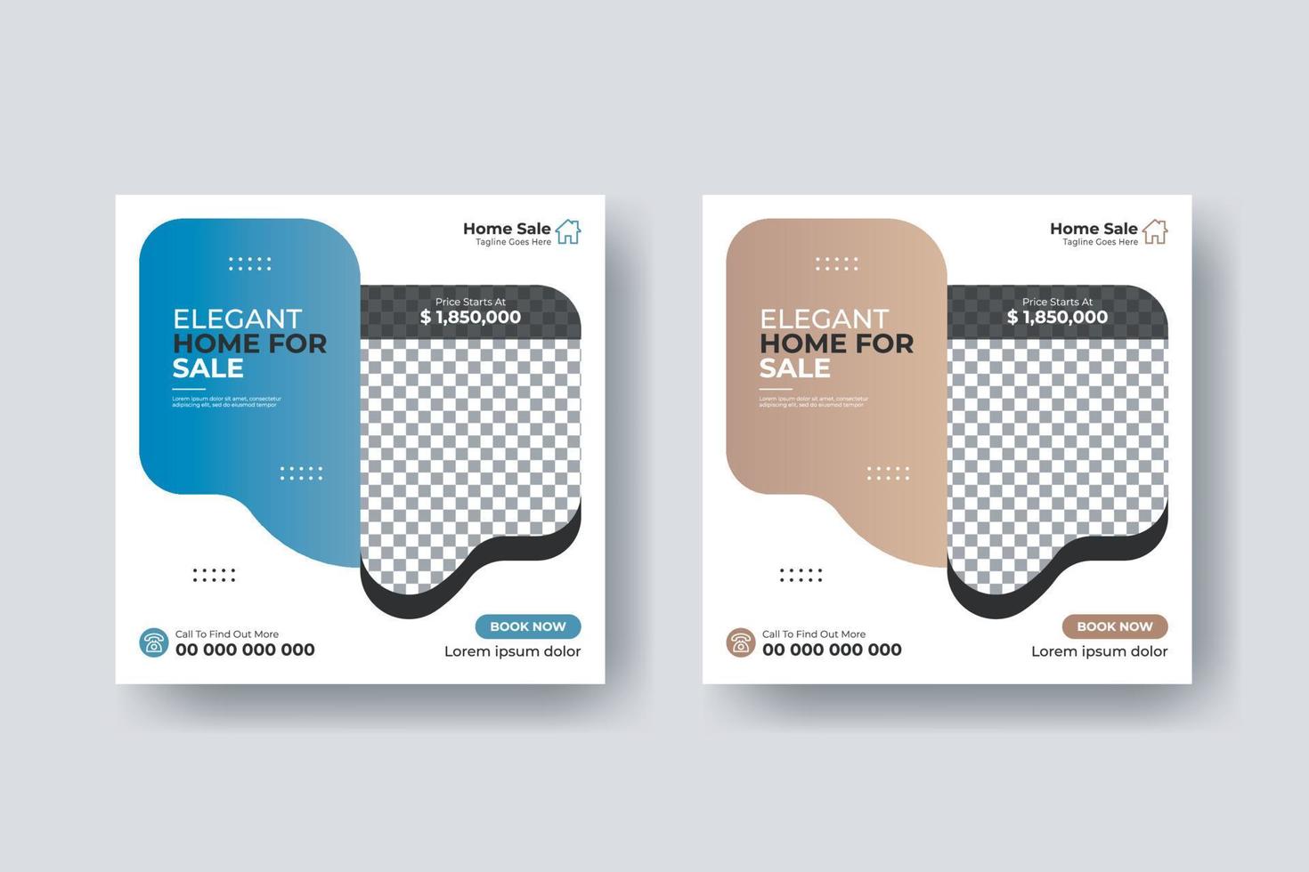 Real estate social media post square flyer template design vector