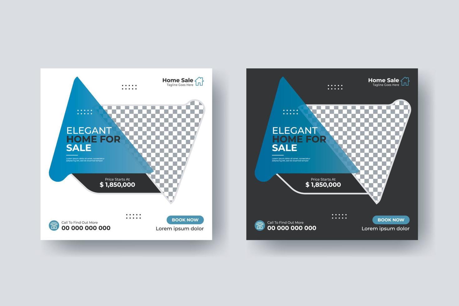 Real estate social media post square flyer template design vector