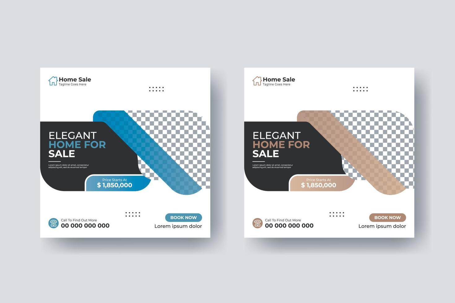 Real estate social media post square flyer template design vector