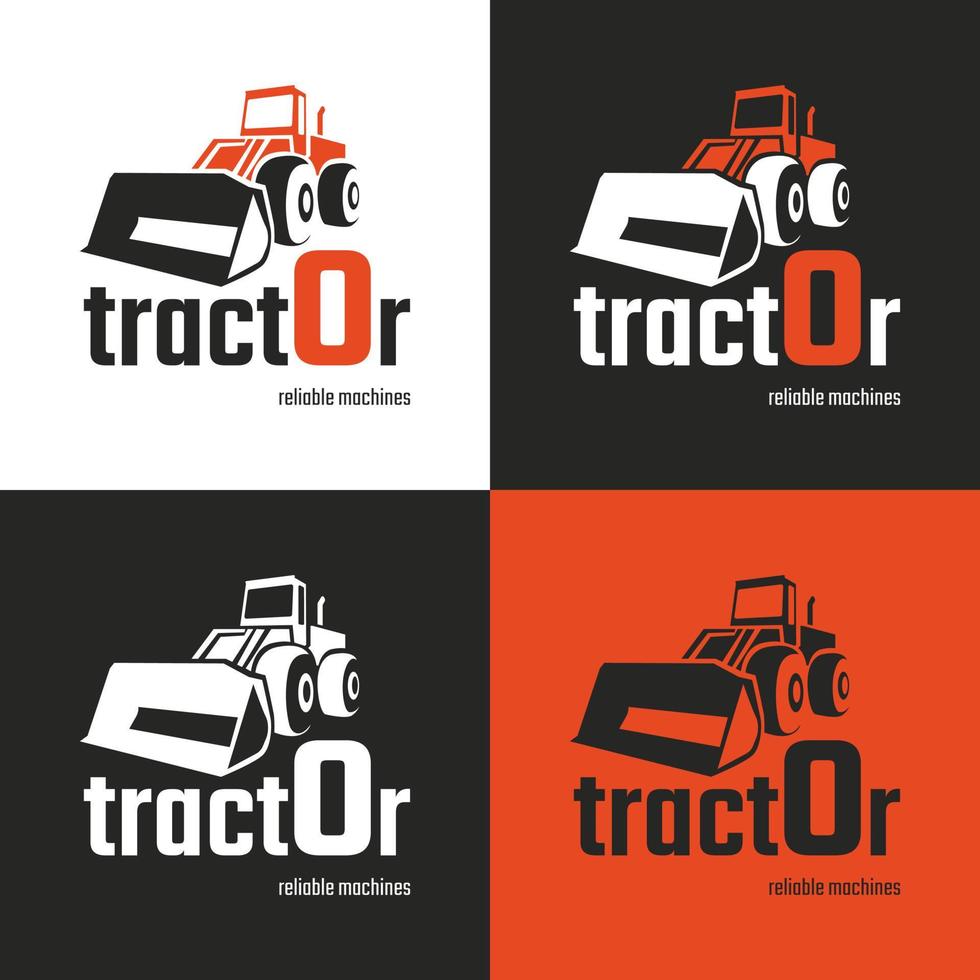 un conjunto de logotipos de tractores vector