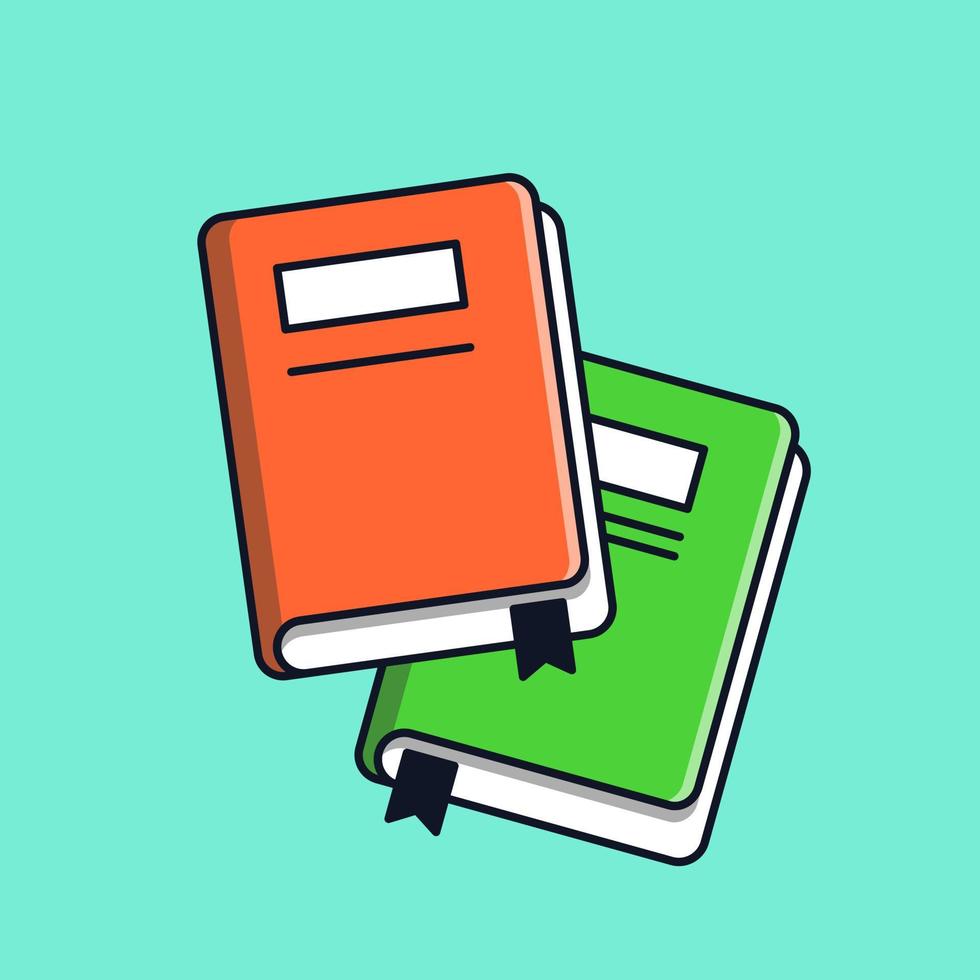 notebooks and study books cartoon illustration vector