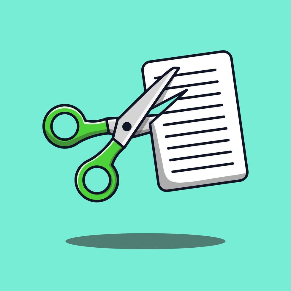 Scissors and paper cartoon illustration vector