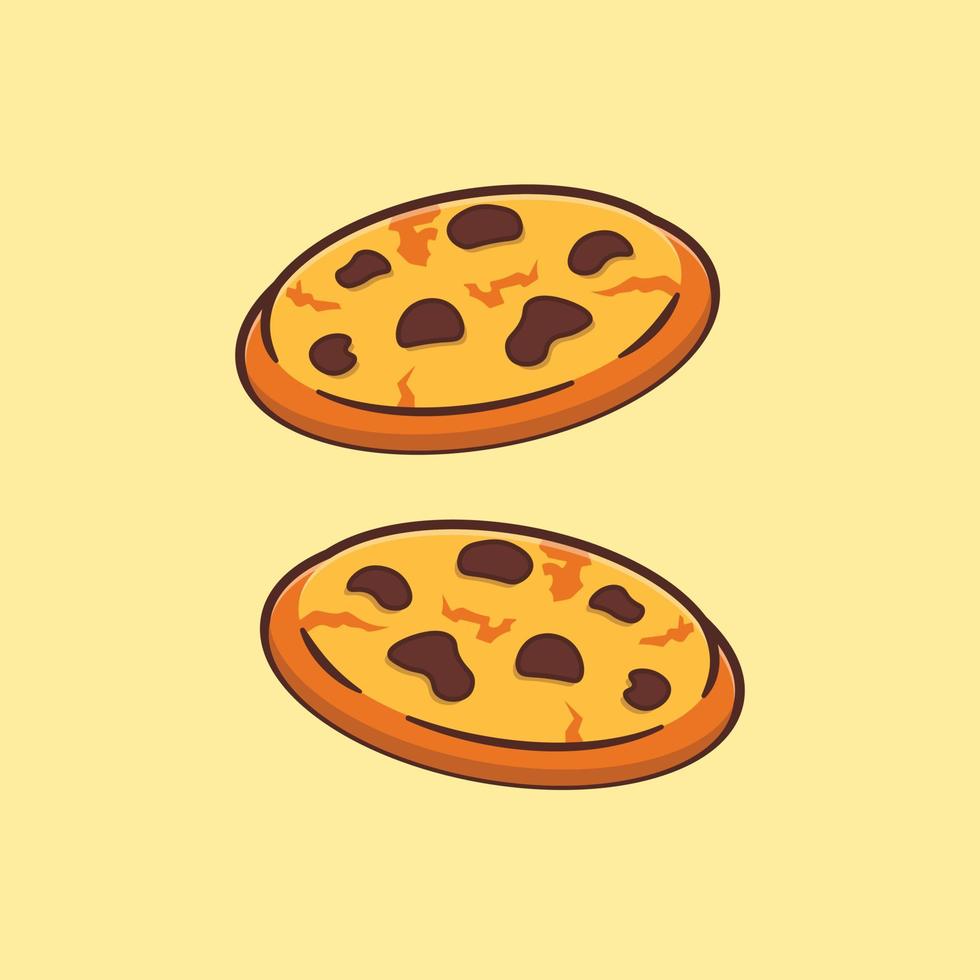 ilustración de icono de dibujos animados de vista superior de bocadillos de galletas de chocolate vector