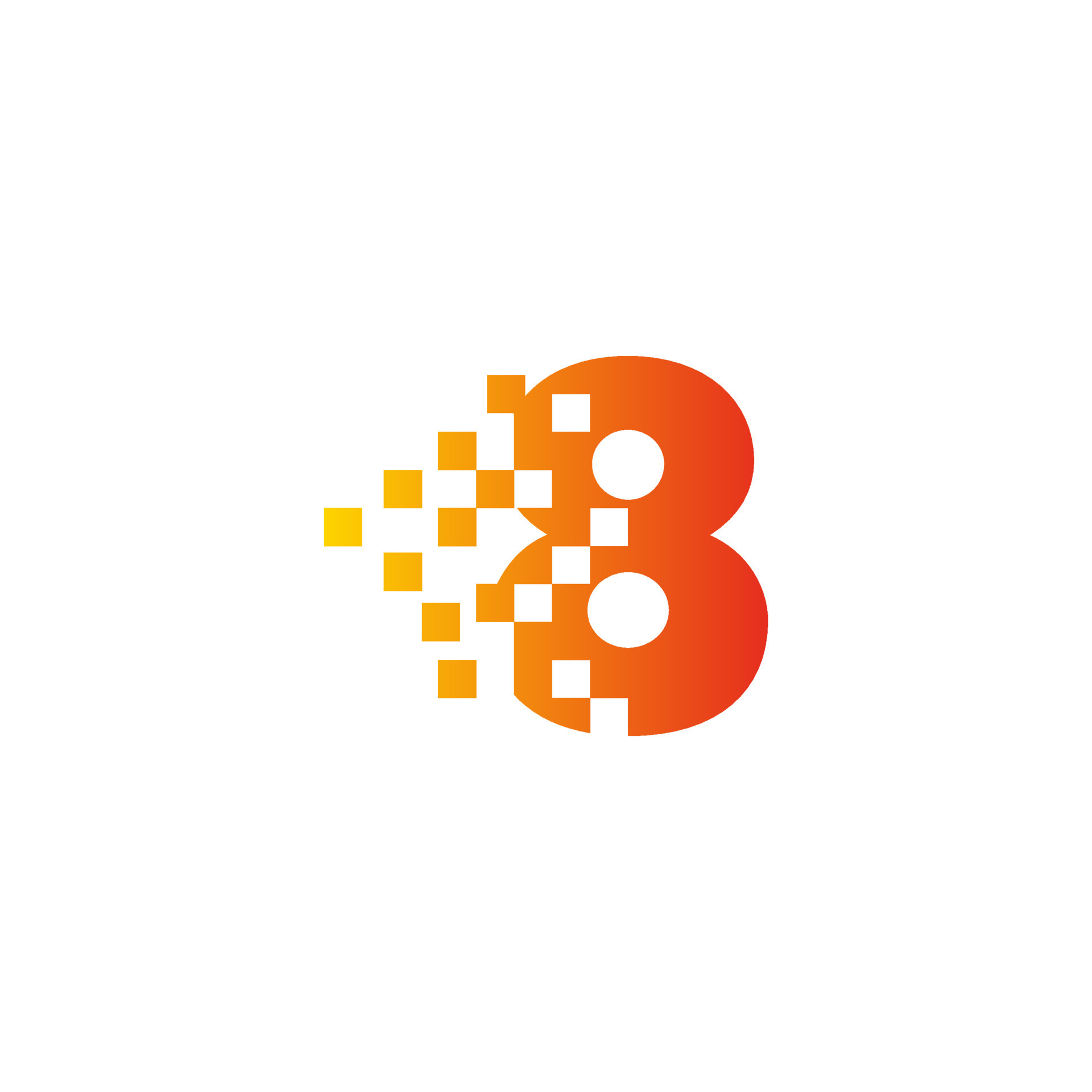 Colorful number 8 sign fast pixel dot logo. Number eight pixel art ...