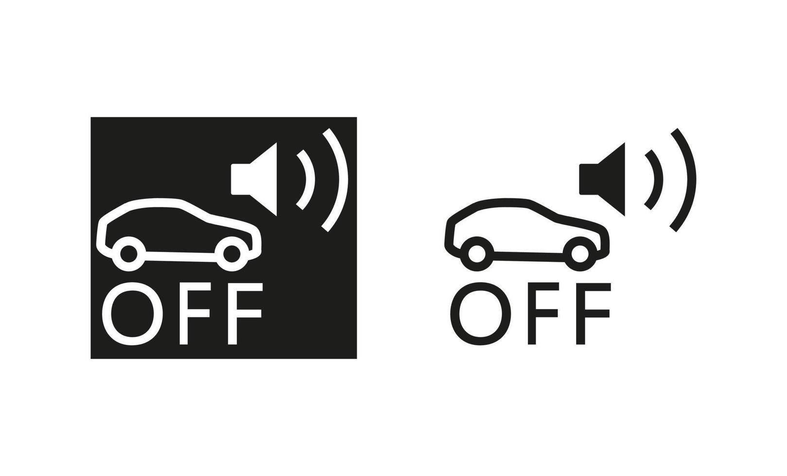 Car mute icon. silhouette and linear original logo. Simple outline style sign symbol. Vector illustration isolated on white background. EPS 10.