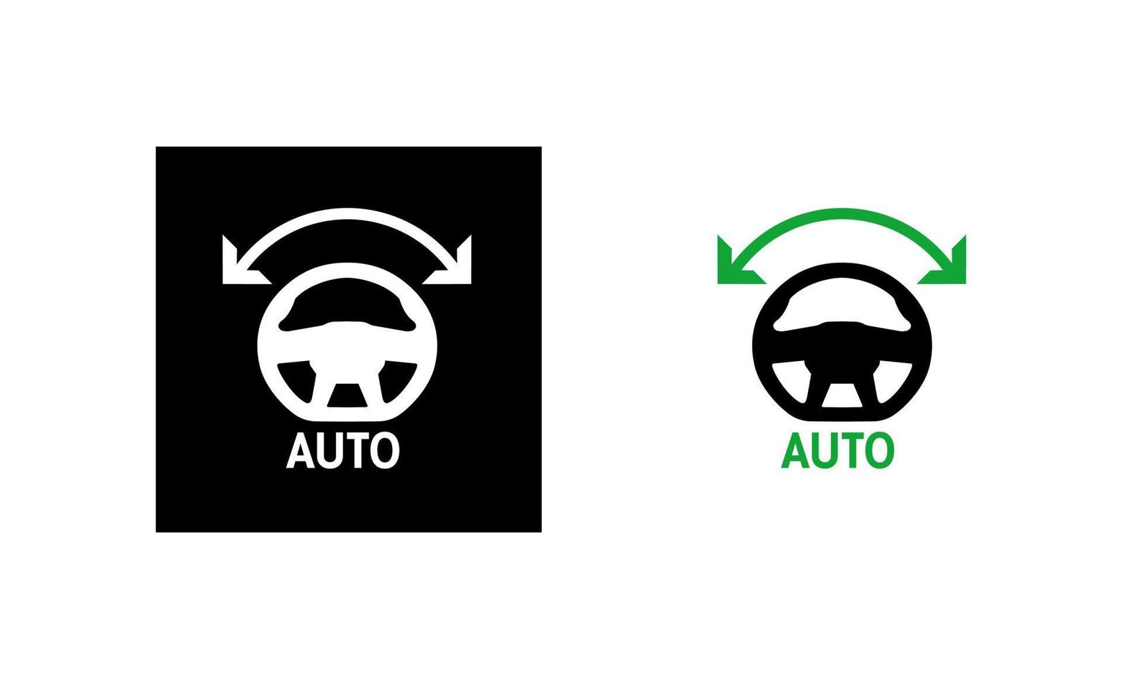 Car auto steering wheel icon. Car road tracking system icon. Silhouette and linear original logo. Simple outline style sign icon. Vector illustration isolated on white background. EPS 10