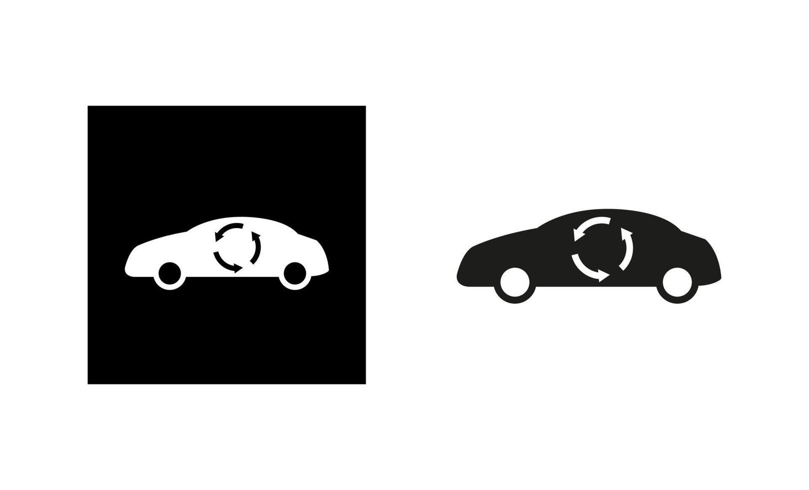 Car interior air loop icon. Car air conditioning icon. Silhouette and linear original logo. Simple outline style sign icon. Vector illustration isolated on white background. EPS 10