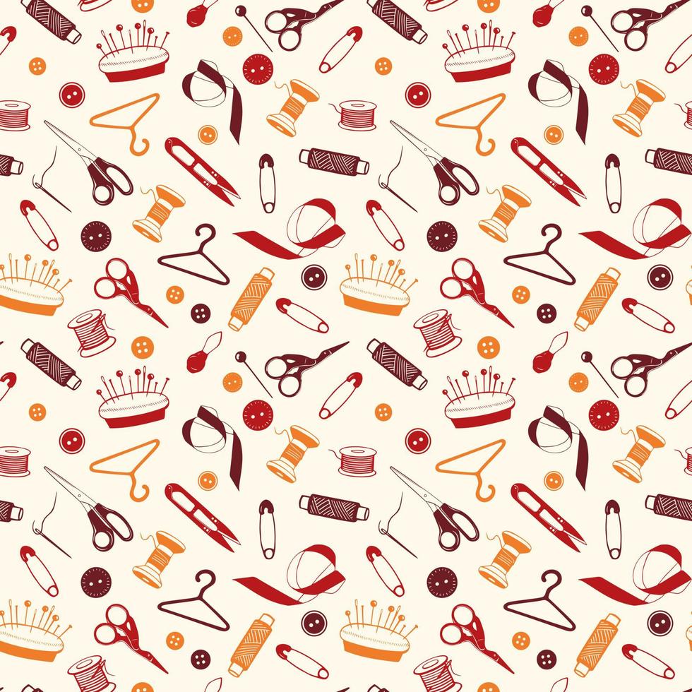 Tailor shop seamless pattern or background. Vector. Concept for