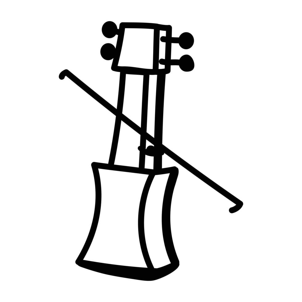 Modern icon of violin in sketchy style vector