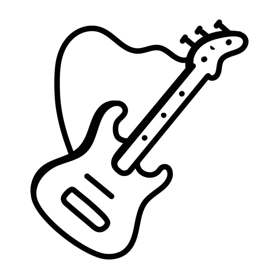 An editable sketchy icon of guitar vector