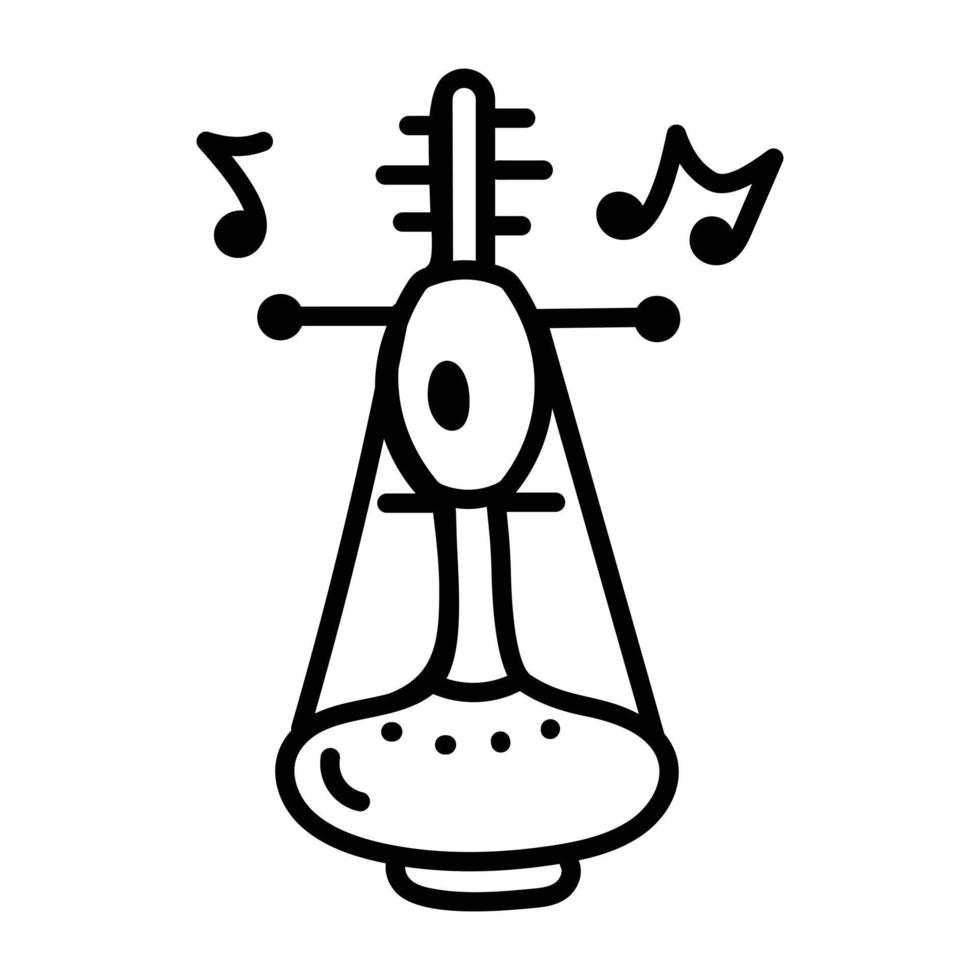Modern icon of cello in sketchy style vector