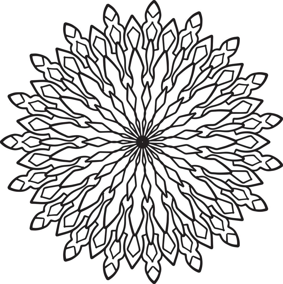 Mandala black and white design with royal artwork vector