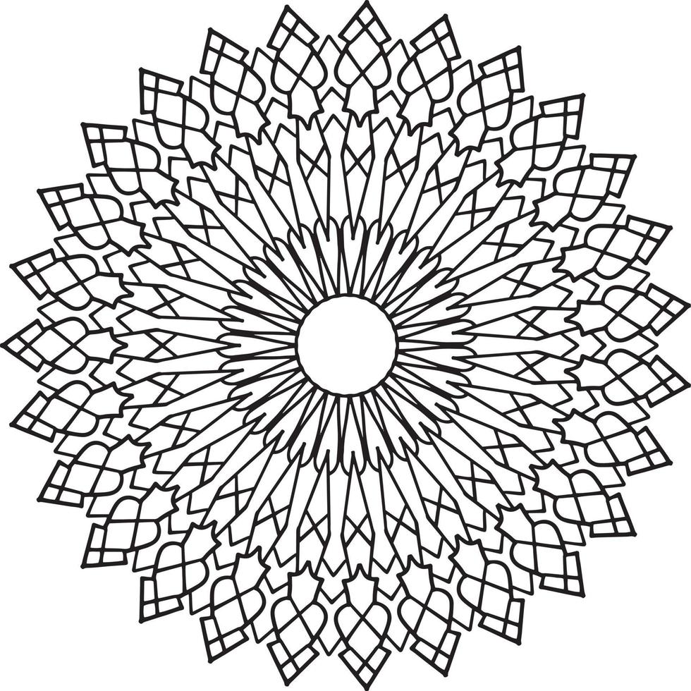 Mandala black and white design with royal artwork vector