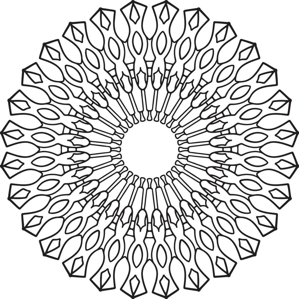 Mandala black and white design with royal artwork vector