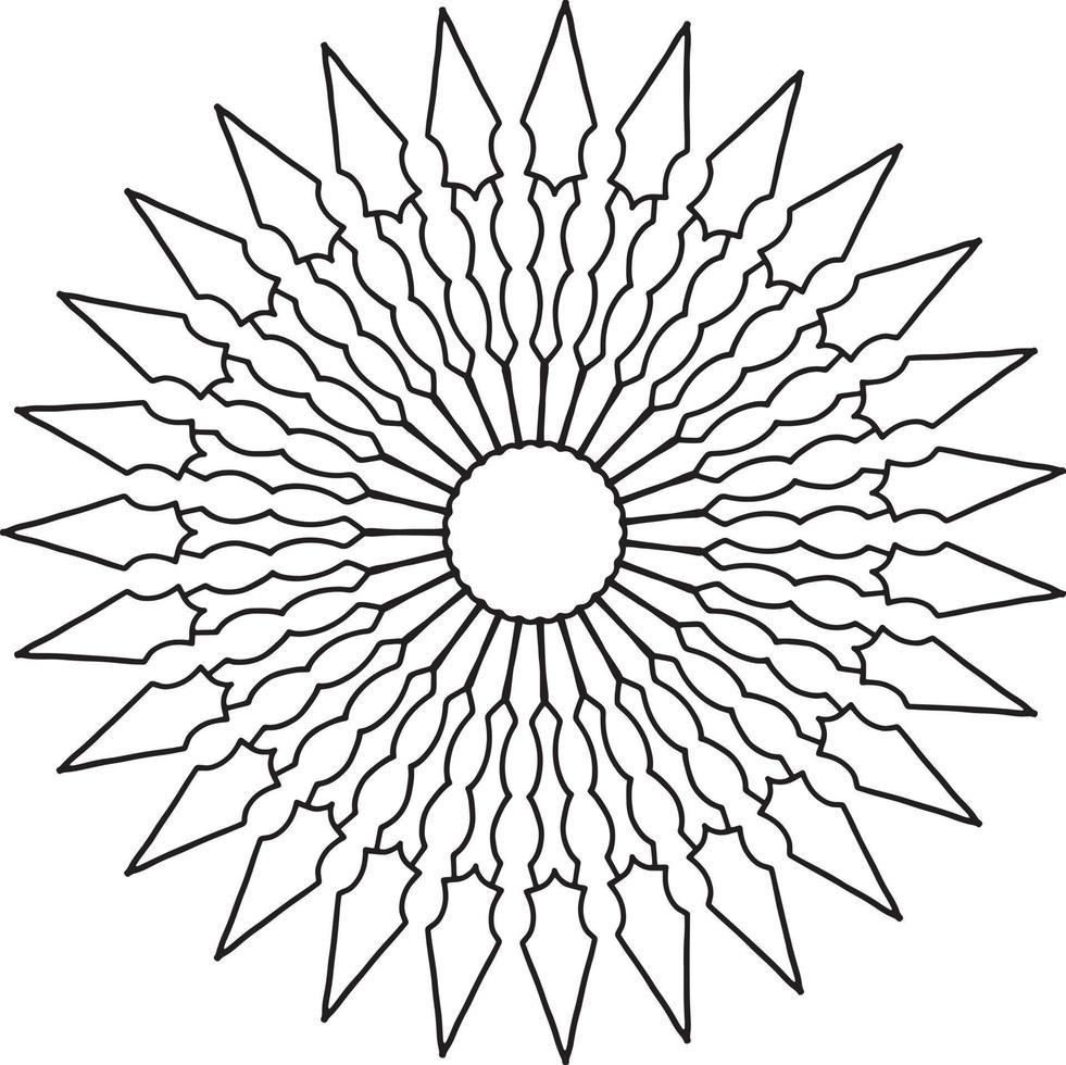 Mandala black and white design with royal artwork vector