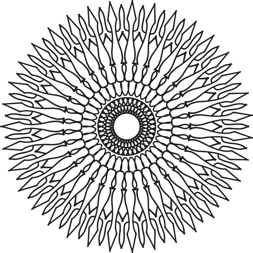Mandala black and white design with royal artwork vector