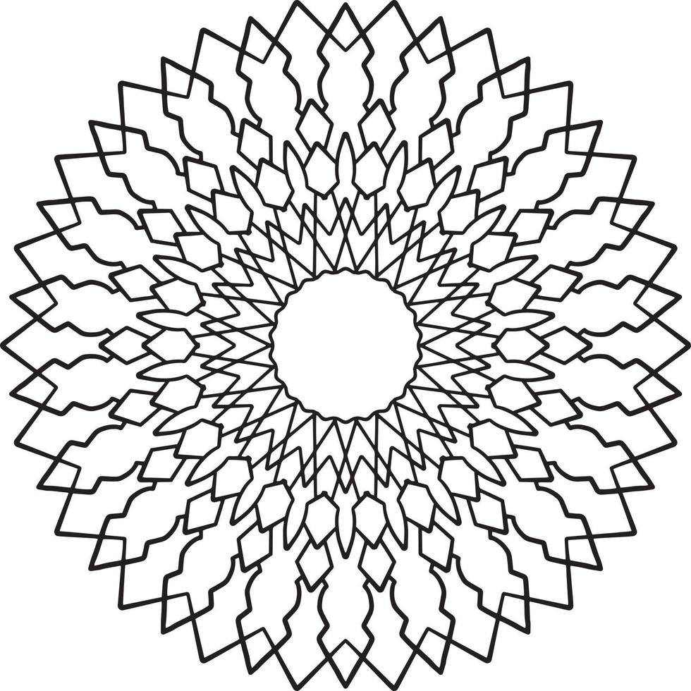 Mandala black and white design with royal artwork vector