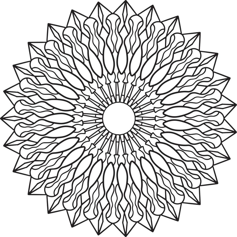 Mandala black and white design with royal artwork vector