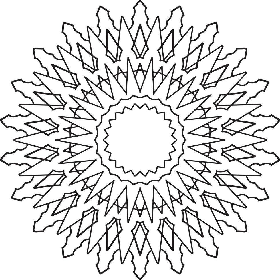Mandala black and white design with royal artwork vector