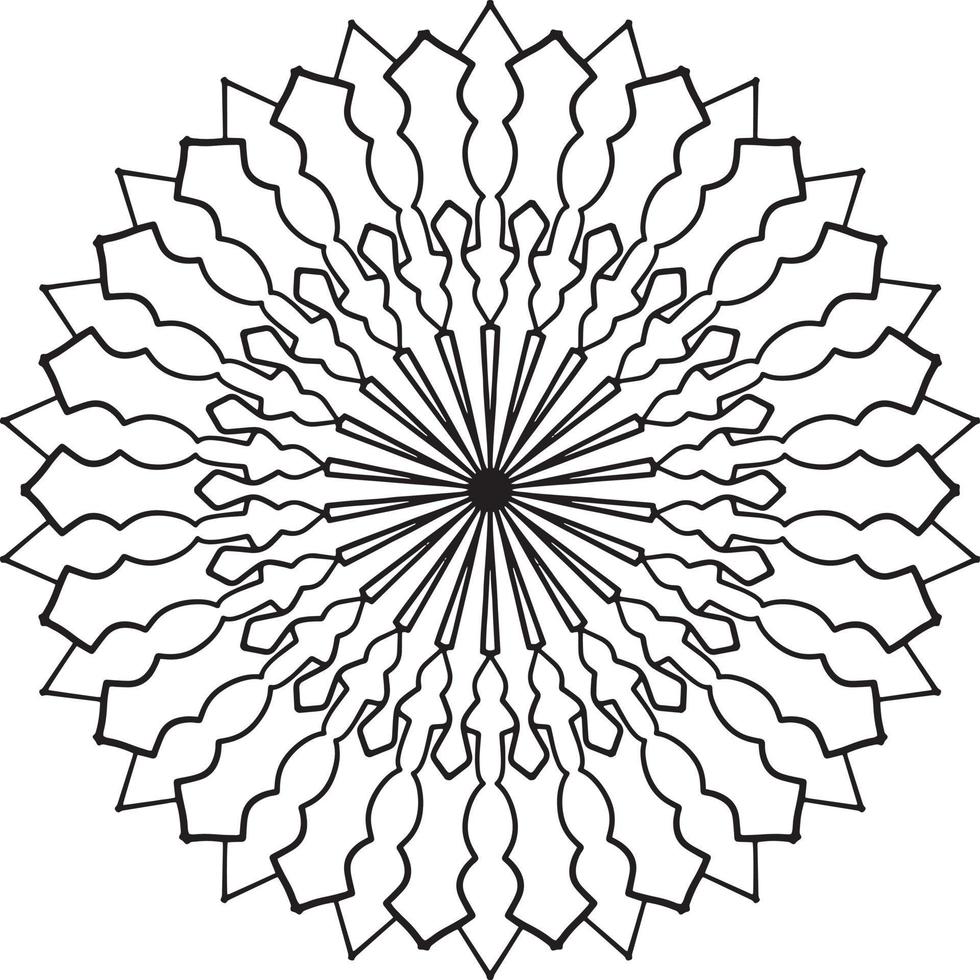 Mandala black and white design with royal artwork vector