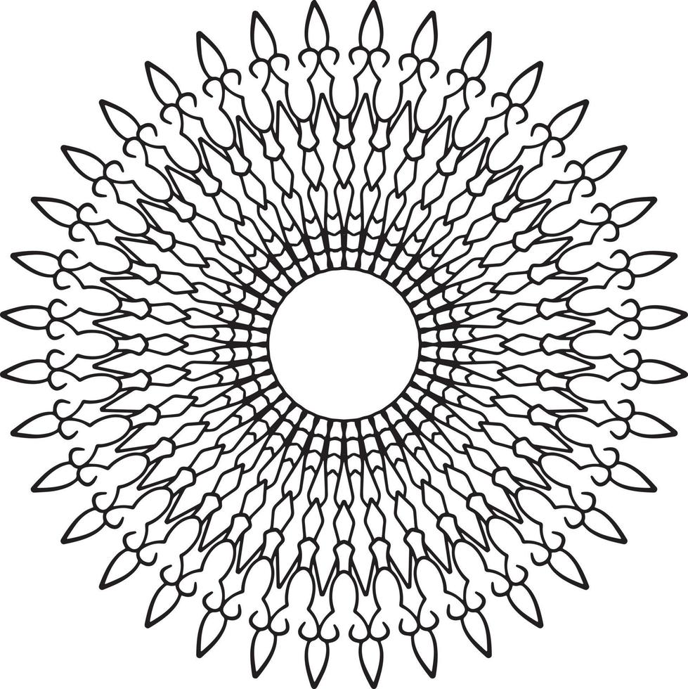 Mandala black and white design with royal artwork vector