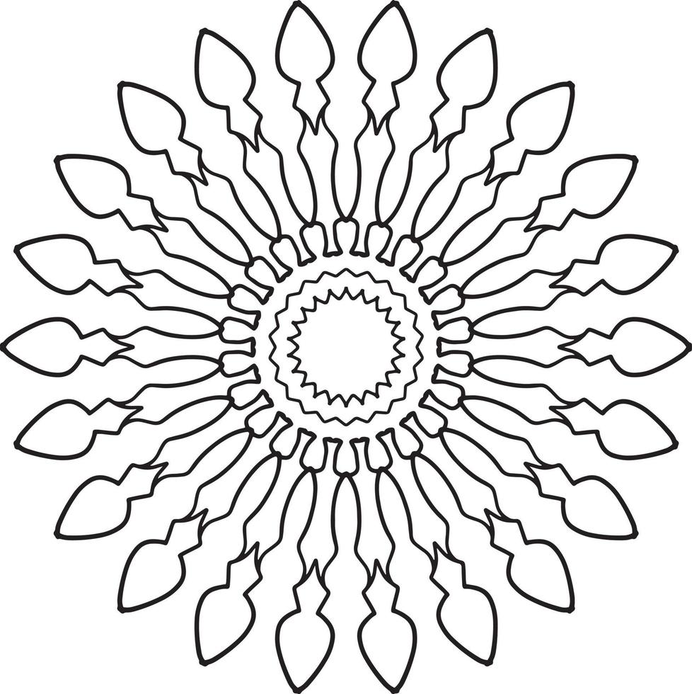Mandala black and white design with royal artwork vector