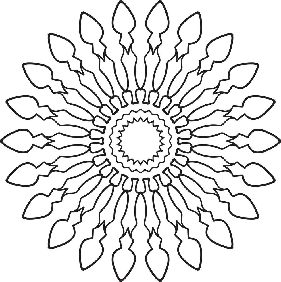 diseño de mandala en blanco y negro con ilustraciones reales vector