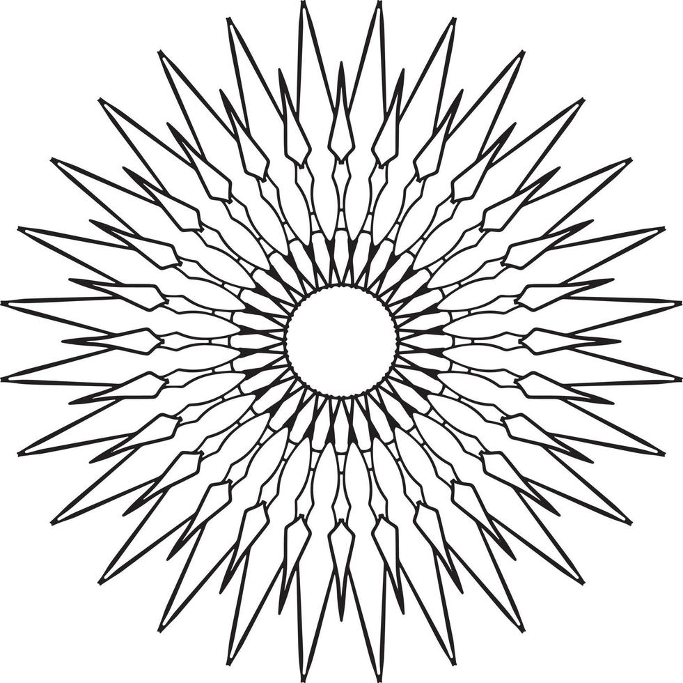Mandala black and white design with royal artwork vector