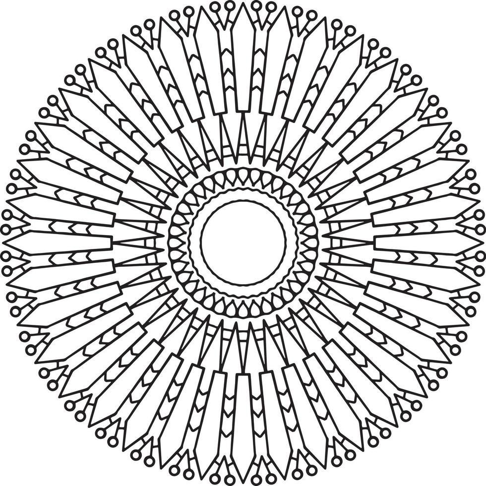 Mandala black and white design with royal artwork vector
