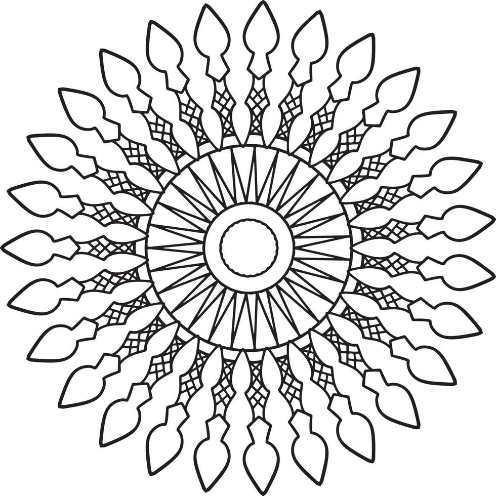 Mandala black and white design with royal artwork vector
