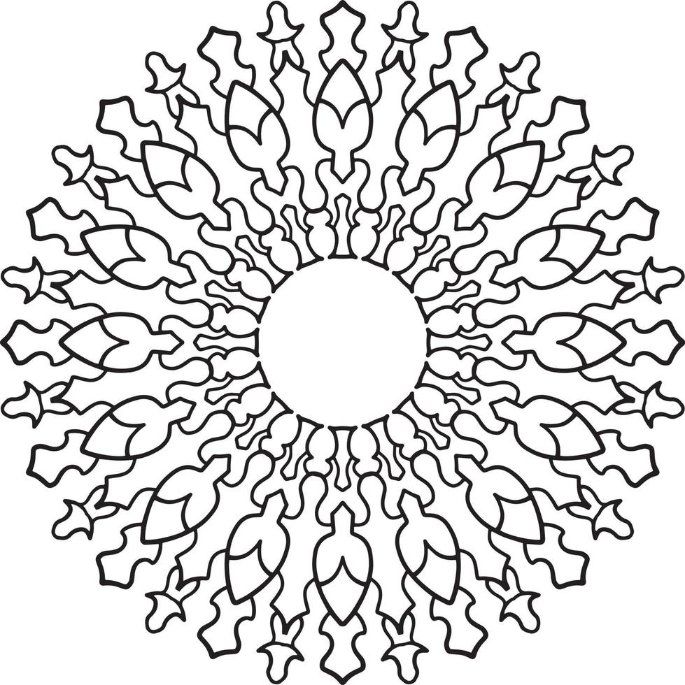 Mandala black and white design with royal artwork vector