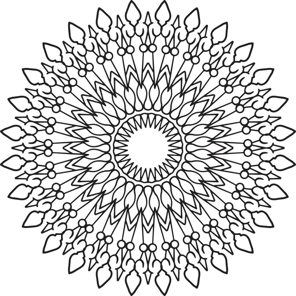Mandala black and white design with royal artwork vector