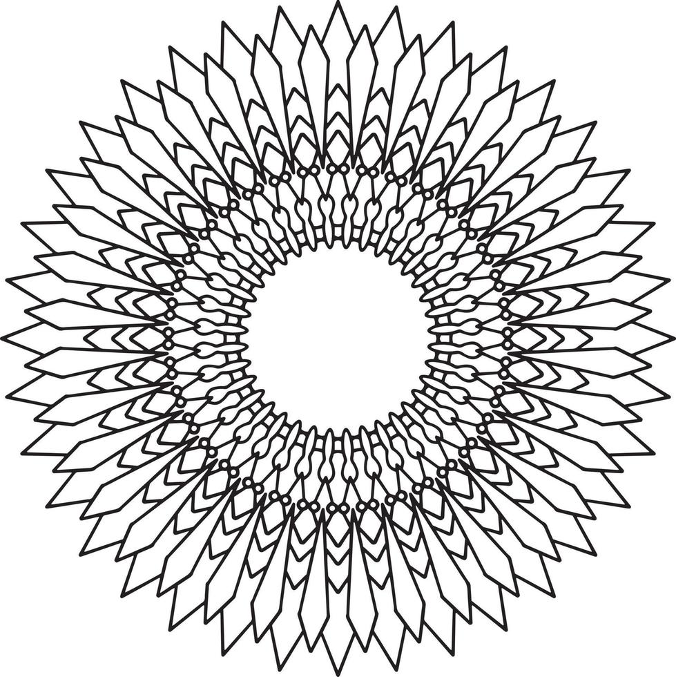 Mandala black and white design with royal artwork vector