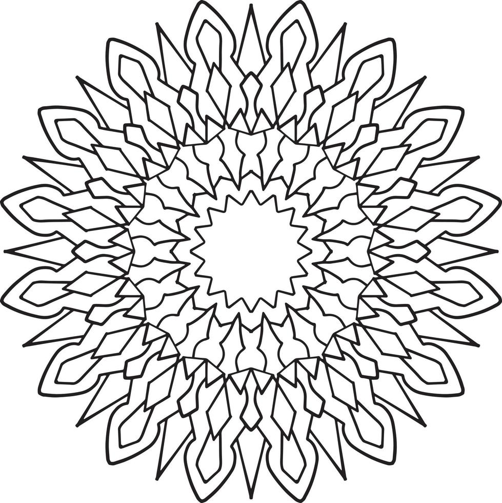 diseño de mandala en blanco y negro con ilustraciones reales vector