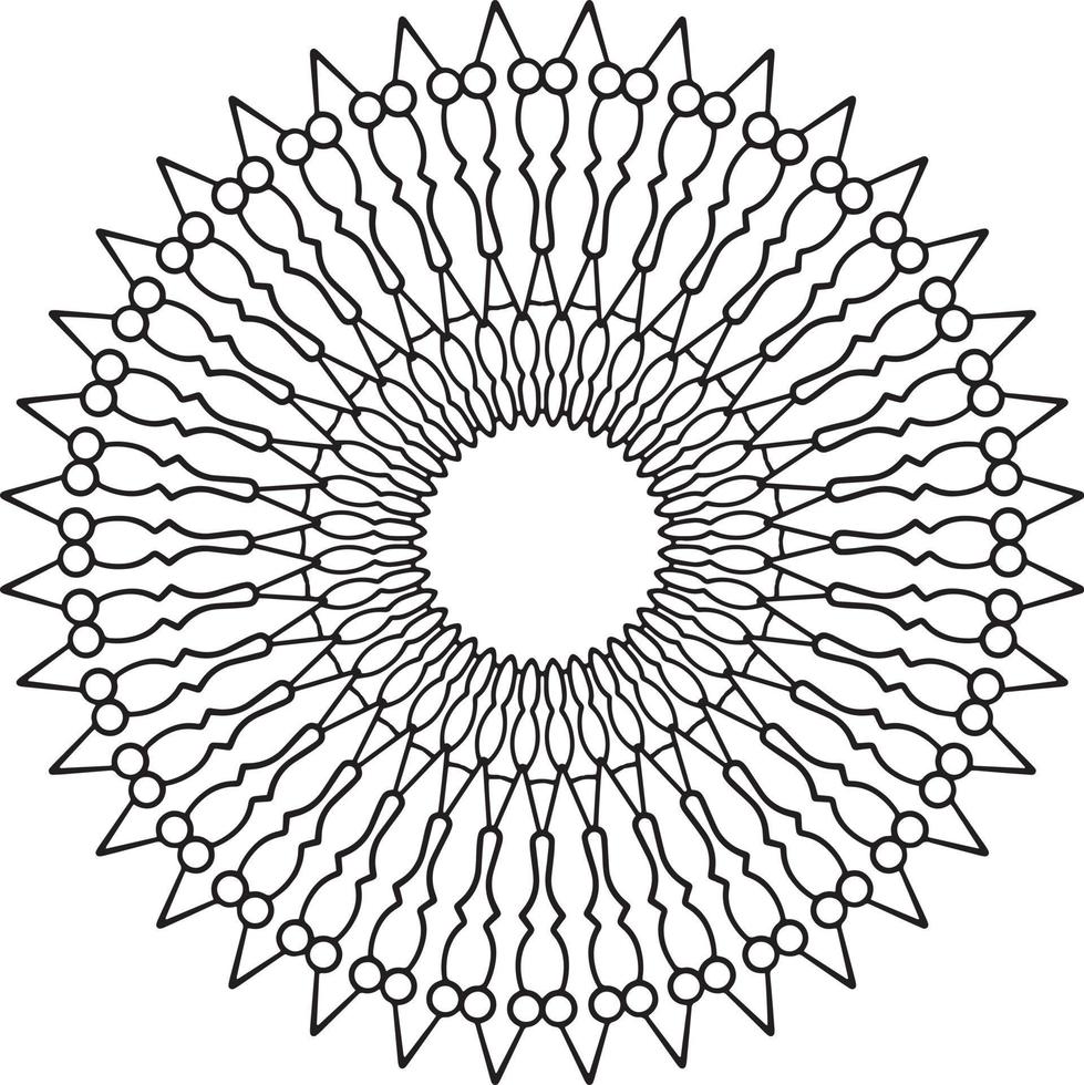 Mandala black and white design with royal artwork vector