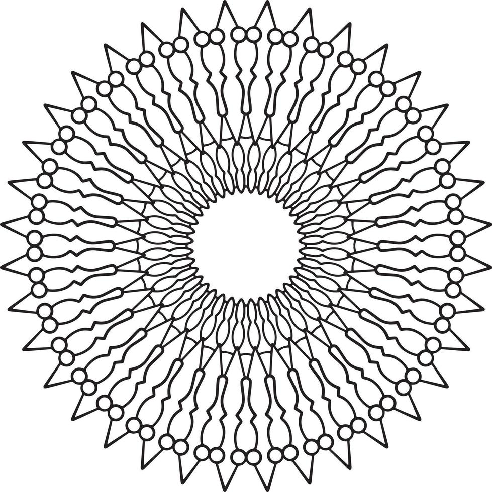 diseño de mandala en blanco y negro con ilustraciones reales vector