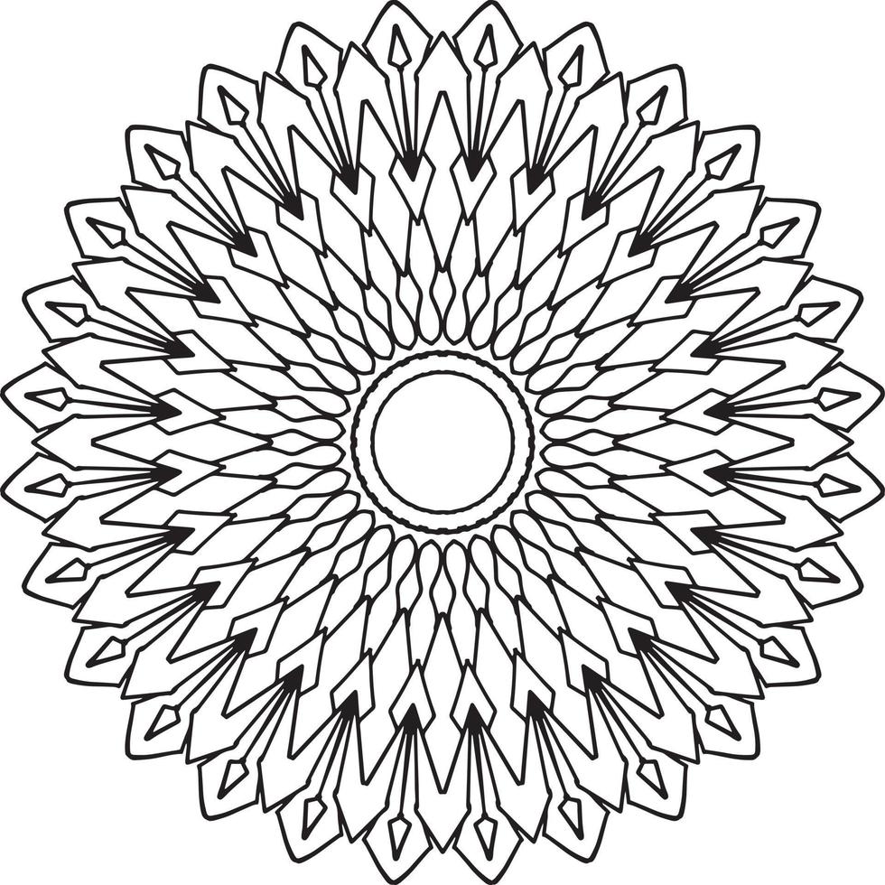 Mandala black and white design with royal artwork vector