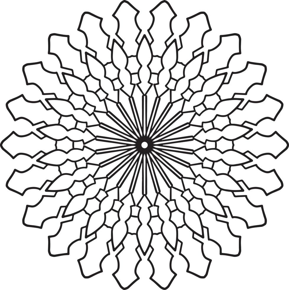 Mandala black and white design with royal artwork vector