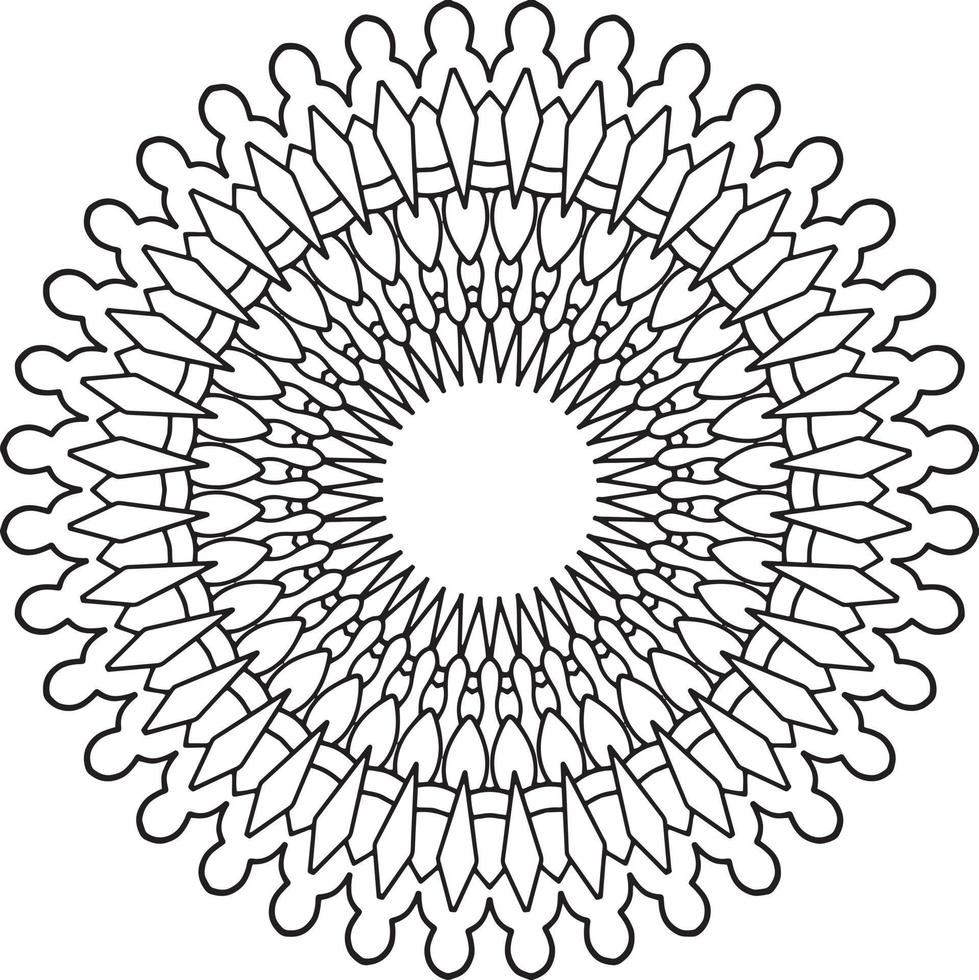 Mandala black and white design with royal artwork vector