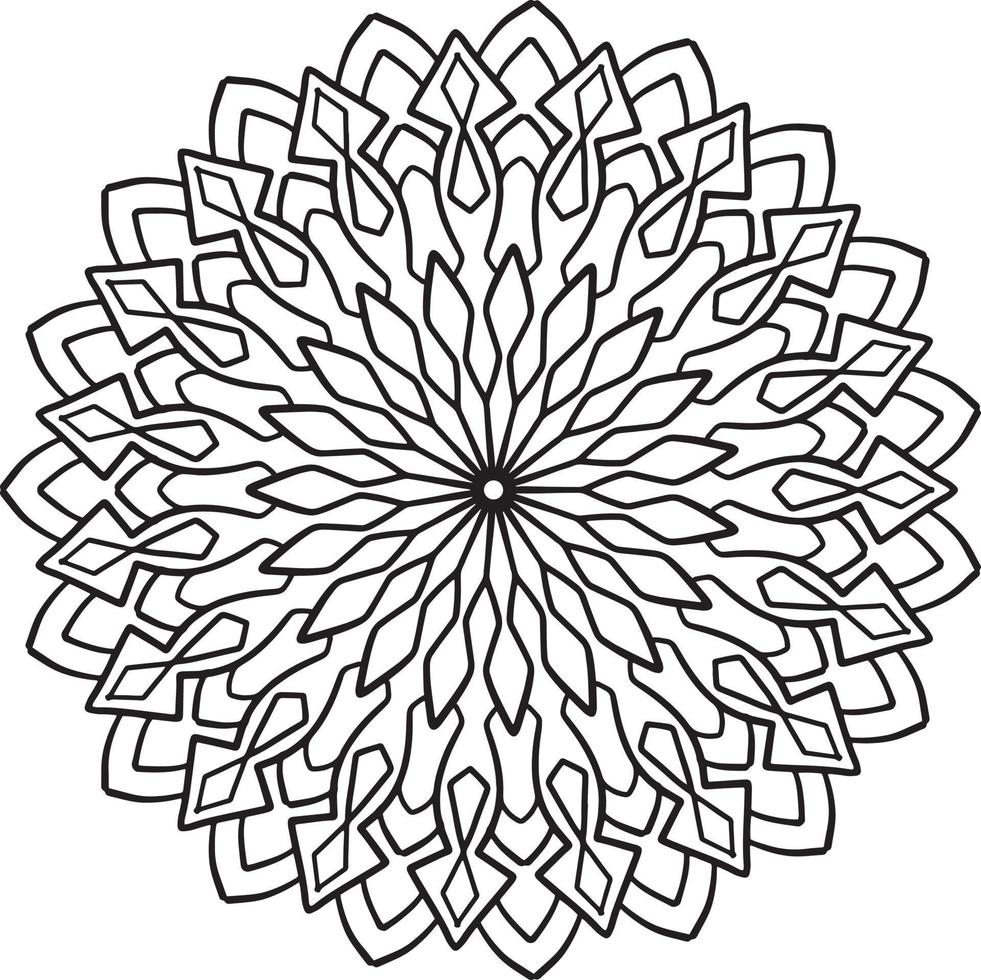 Mandala black and white design with royal artwork vector