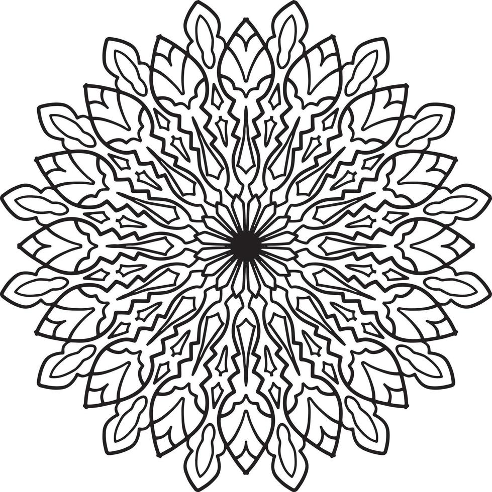 Mandala black and white design with royal artwork vector