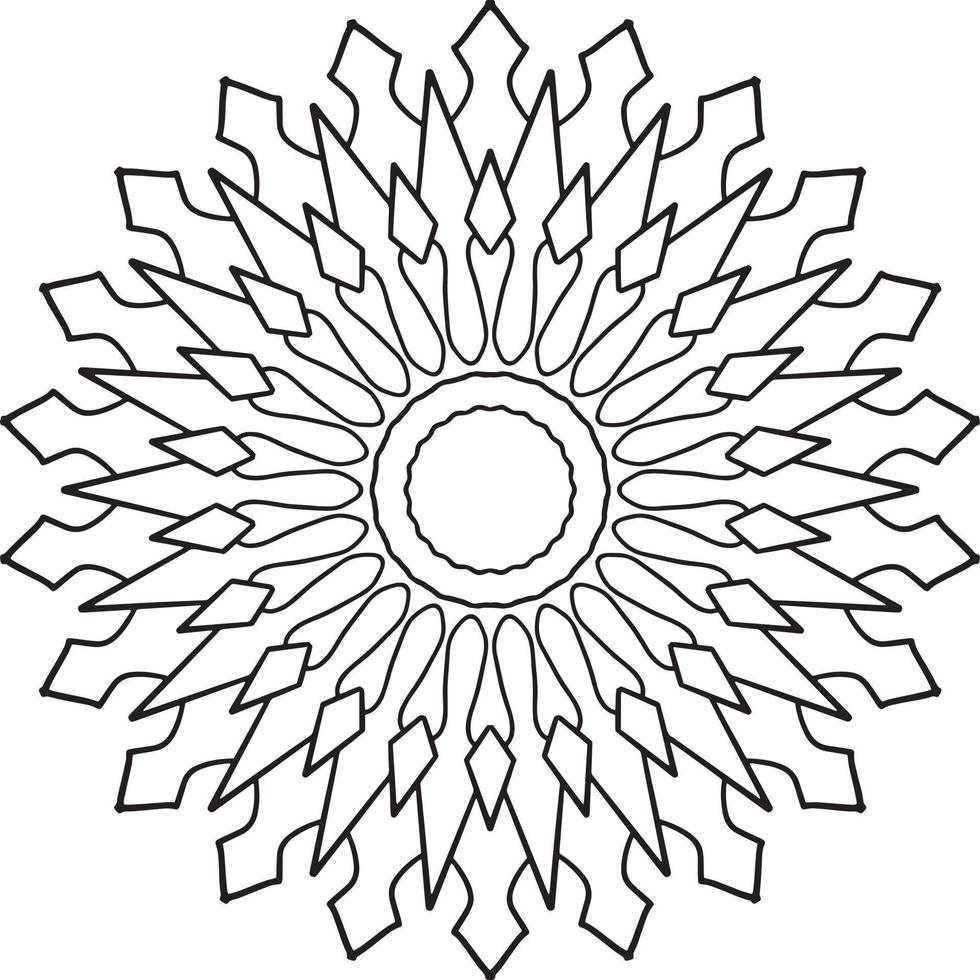 Mandala black and white design with royal artwork vector