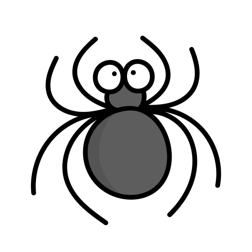 Cute funny little spider. Insect. Doodle style illustration vector