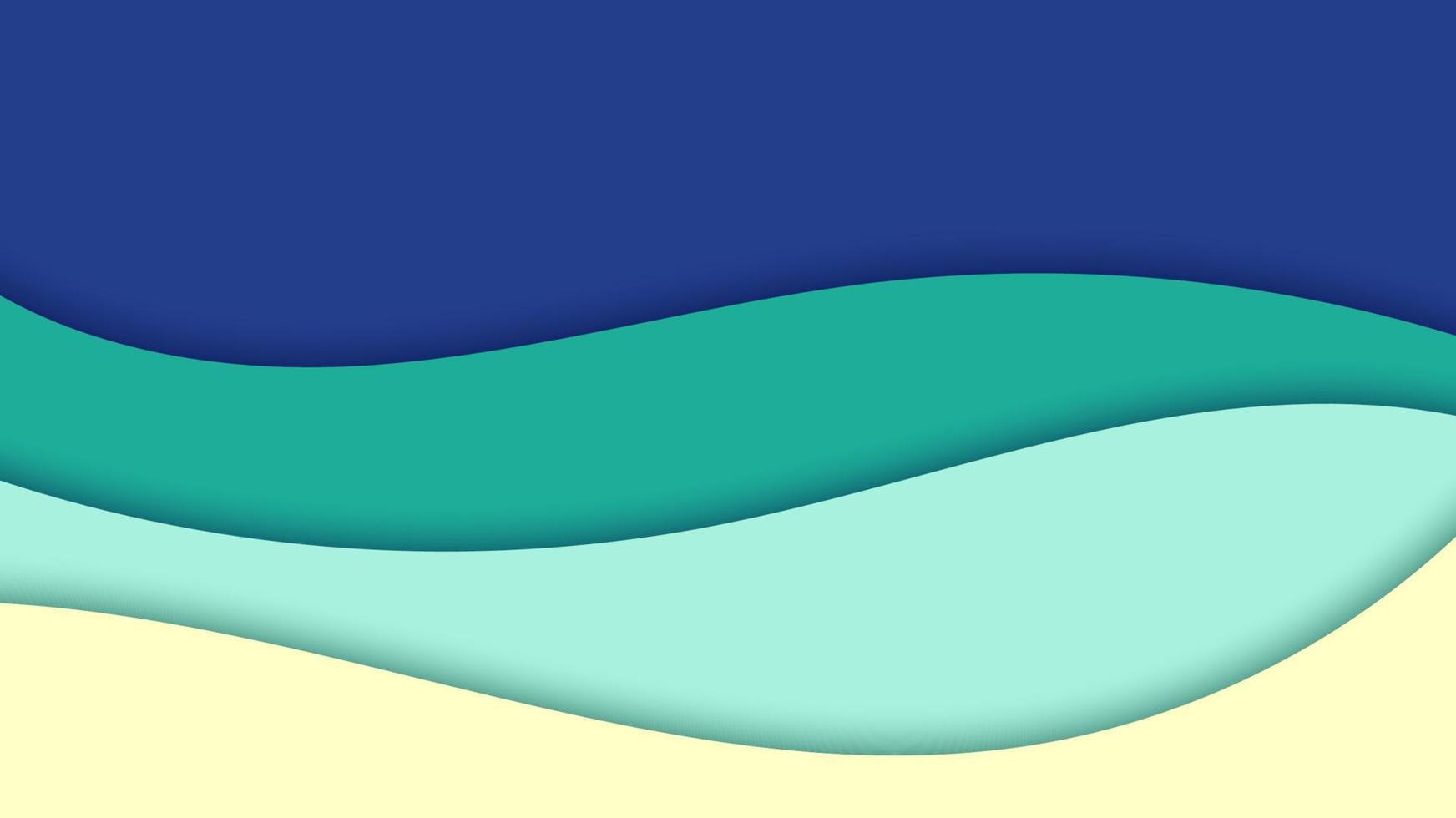 Summer background abstract waves shapes pattern paper cut style vector