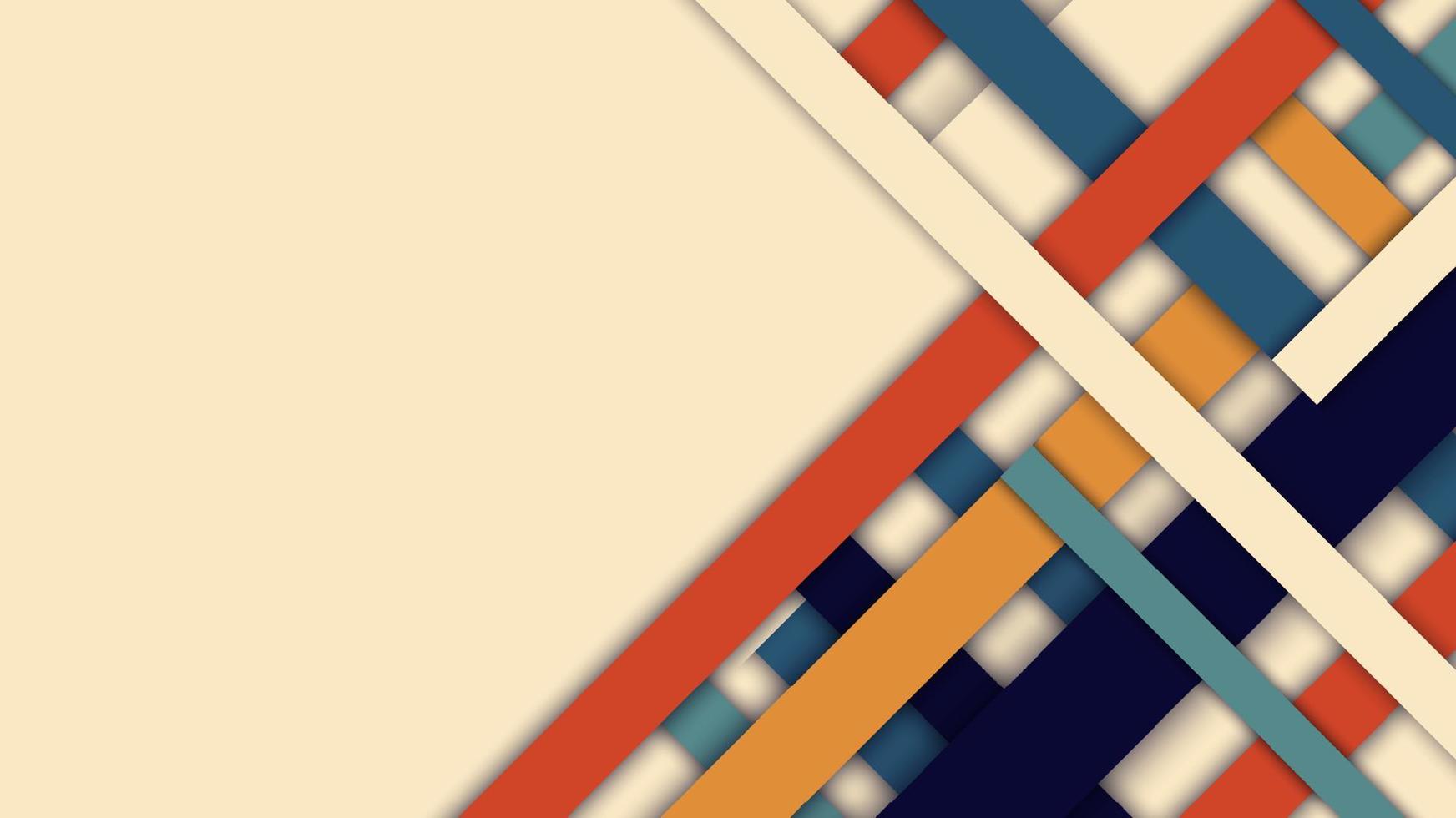 Abstract stripes weave retro color style on white background vector