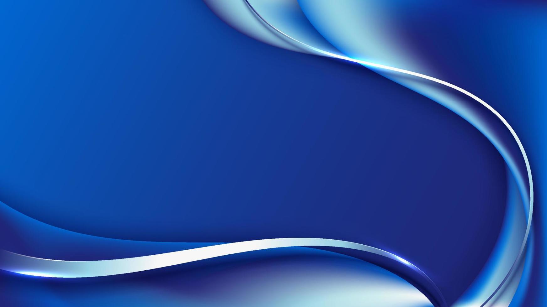 Abstract template blue fluid gradient shapes with wave lines on blue background vector